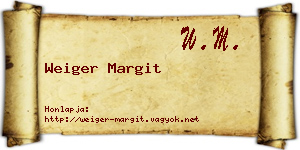Weiger Margit névjegykártya